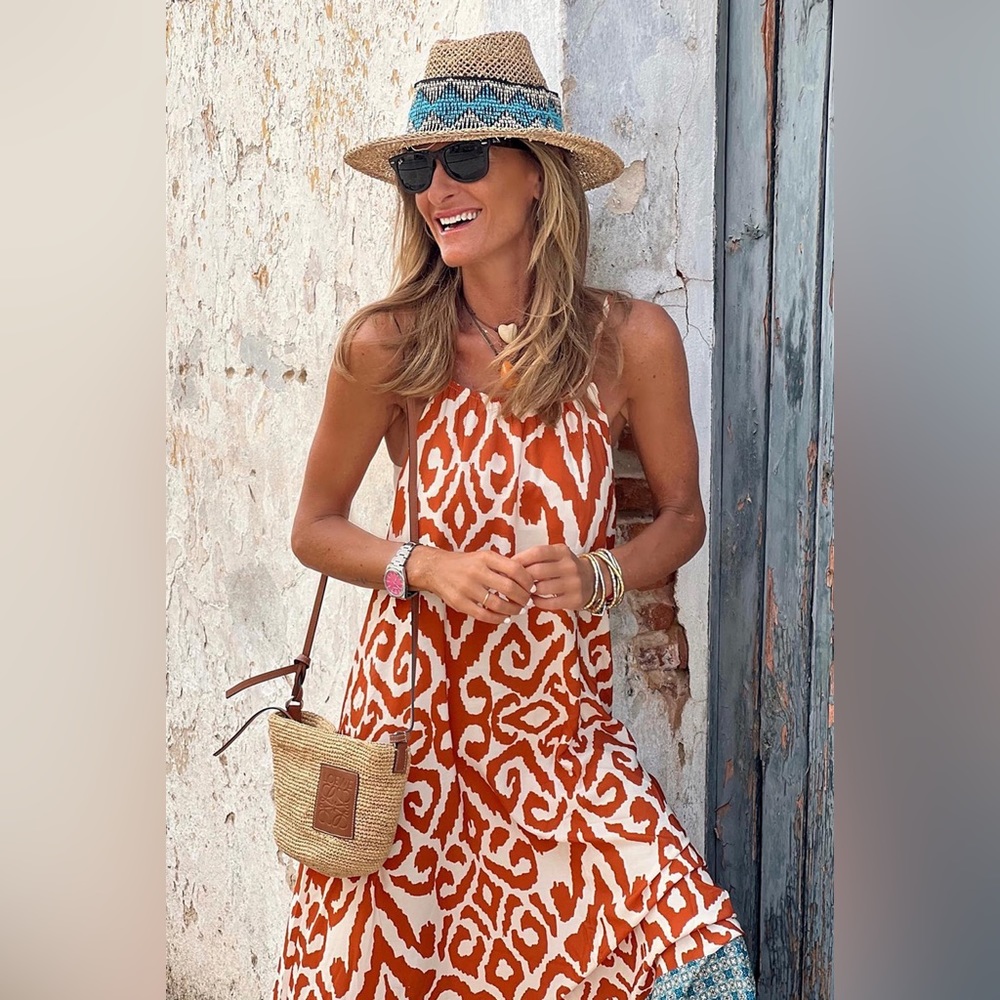New| Geometric Print Maxi dress
